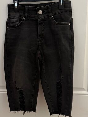 Distressed Denim High-waist Shorts